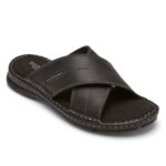 Rockport Darwyn çapraz Bant Slayt Sandal Siyah Deri Ii
