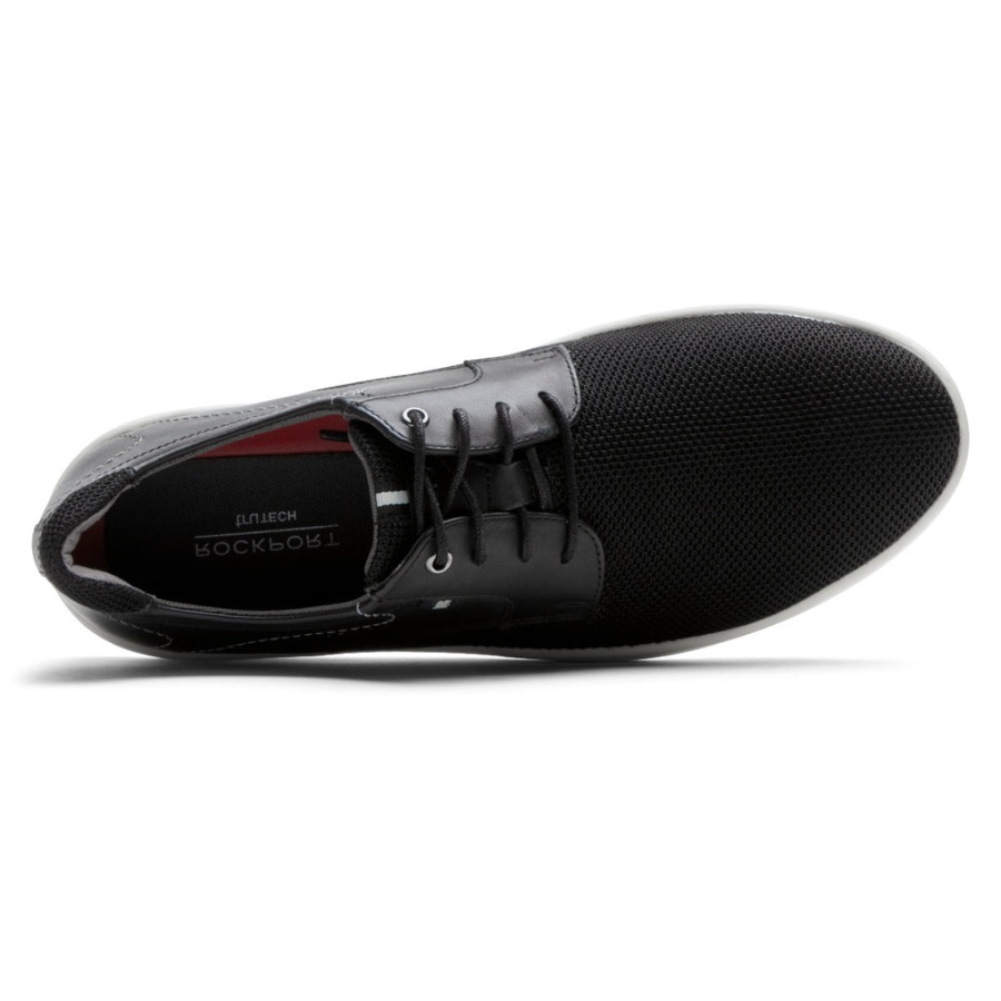 Rockport Erkek Caldwell Düz Burunlu Oxford Siyah örgü Deri - Görsel 4
