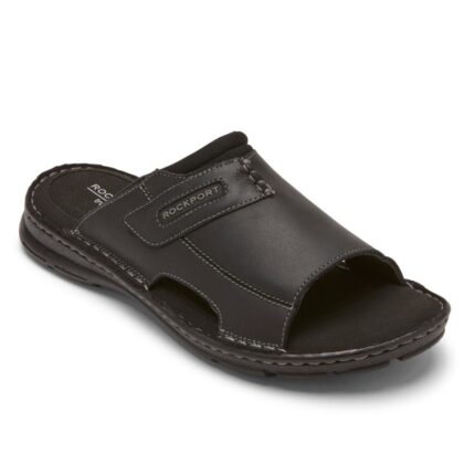 Rockport Erkek Darwyn 2 Slayt Sandalet Siyah Lea Ii