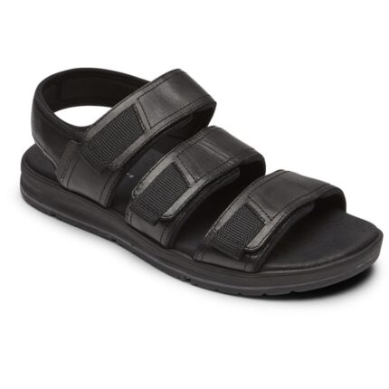 Rockport Erkek şanslı Bay Elbise 3 Bant Sandalet Siyah