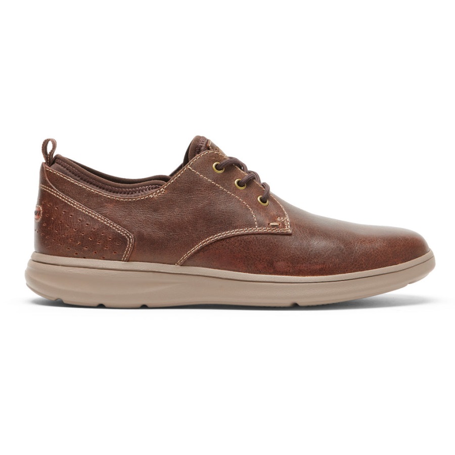 Rockport Erkek Tohumları Düz Ayak Oxford Sudan Kahverengi Deri - Görsel 2