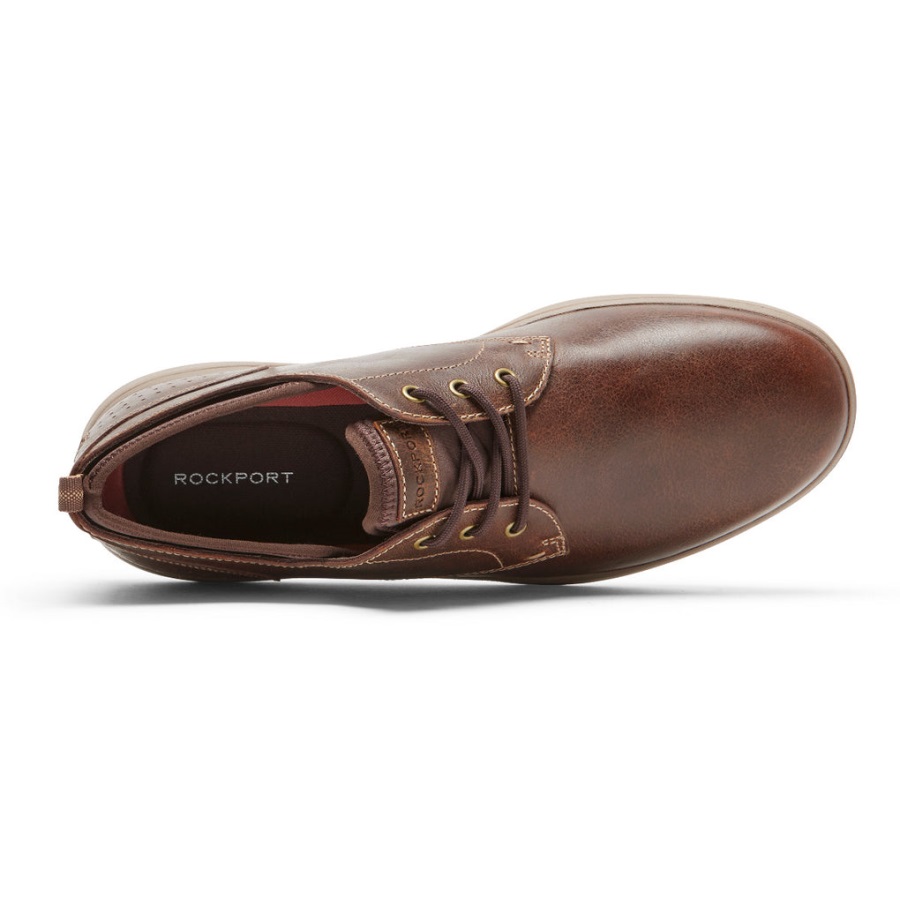 Rockport Erkek Tohumları Düz Ayak Oxford Sudan Kahverengi Deri - Görsel 4