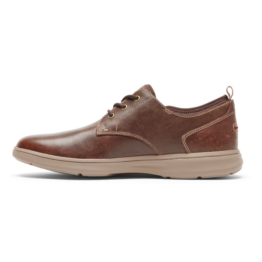 Rockport Erkek Tohumları Düz Ayak Oxford Sudan Kahverengi Deri - Görsel 5
