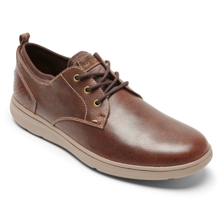 Rockport Erkek Tohumları Düz Ayak Oxford Sudan Kahverengi Deri - Görsel 1