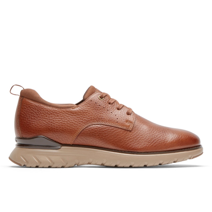 Rockport Erkek Total Motion Spor Düz Burunlu Oxford Konyak Derisi - Görsel 2