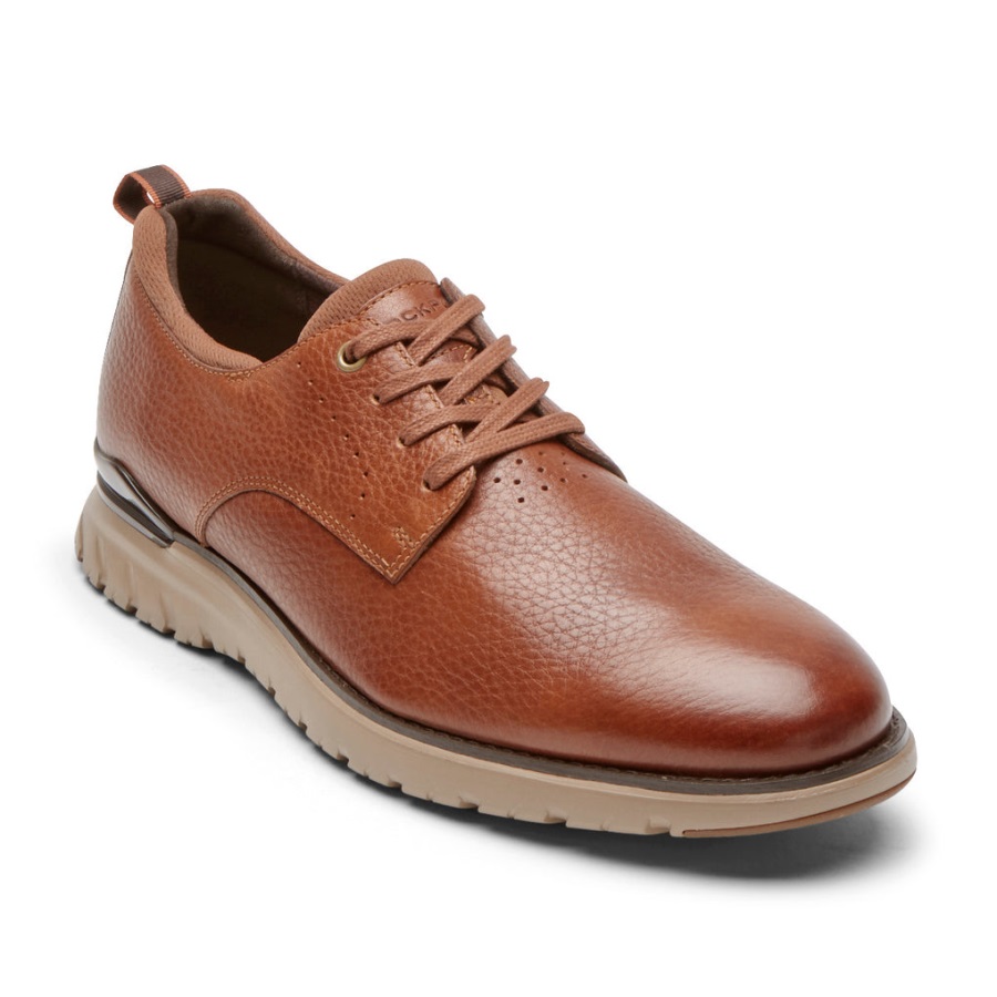 Rockport Erkek Total Motion Spor Düz Burunlu Oxford Konyak Derisi - Görsel 1
