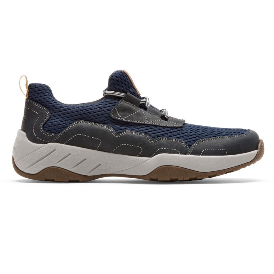 Rockport Erkek Xcs Ladin Tepe Slip-on Spor Ayakkabı Yeni Elbise Blues Deri örgü - Görsel 2