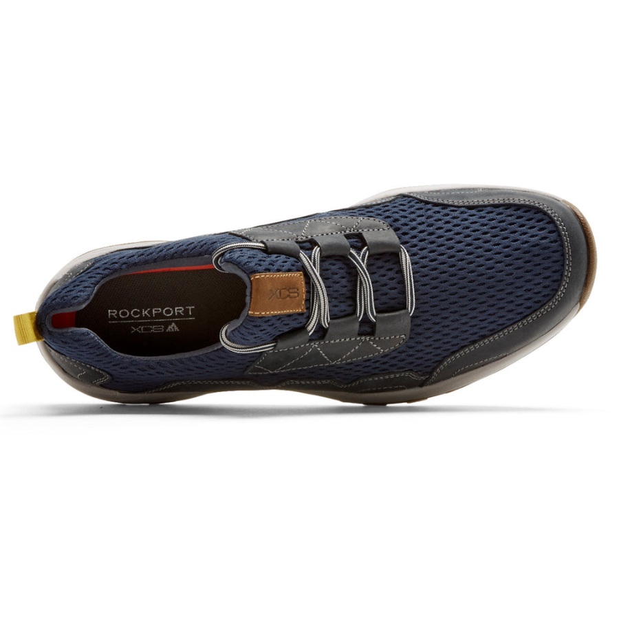 Rockport Erkek Xcs Ladin Tepe Slip-on Spor Ayakkabı Yeni Elbise Blues Deri örgü - Görsel 4