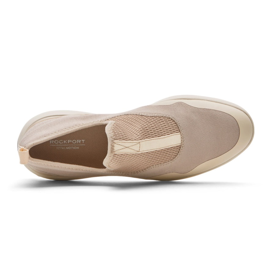 Rockport Kadın Toplam Hareket Sporu örgü Slip-on Beyaz Humus Eko - Görsel 4