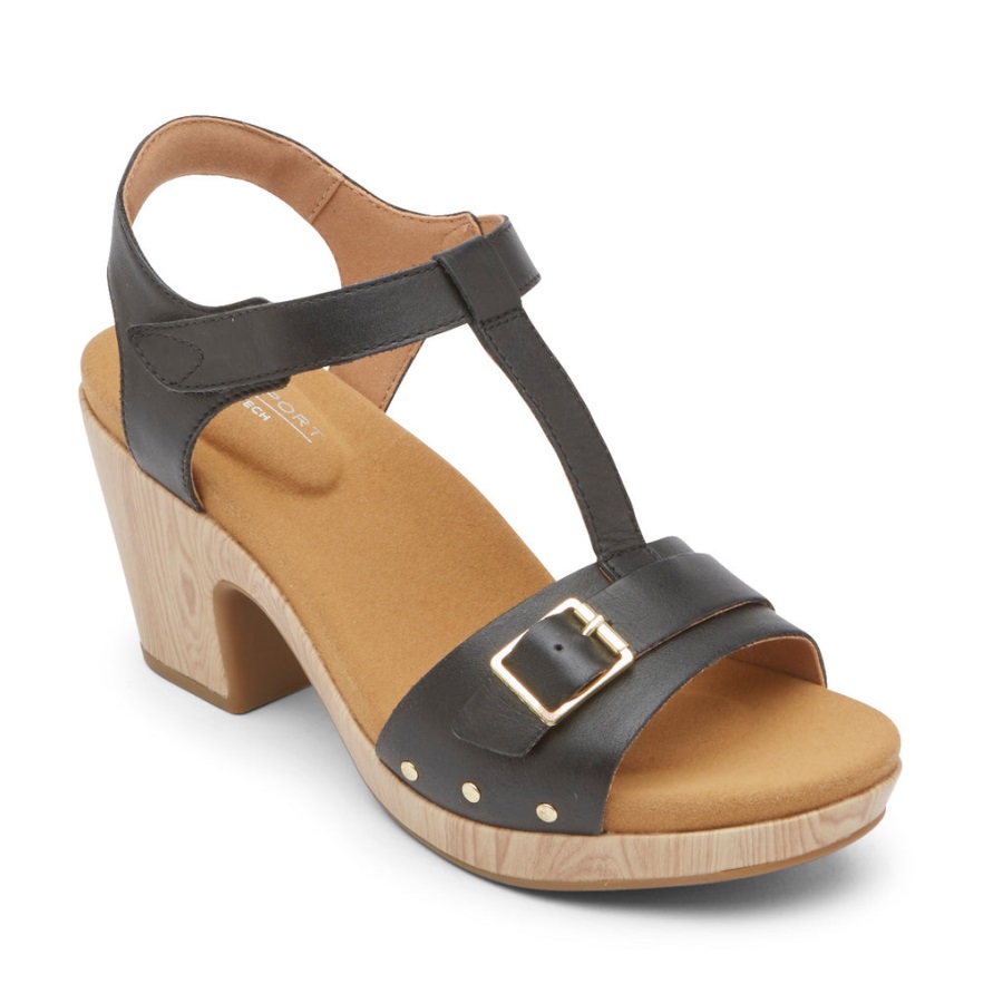 rockport_kadin_vivianne_t_kayis_sandalet_siyah.jpg Rockport Kadın Vivianne T-kayış Sandalet Siyah - Görsel 1